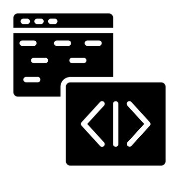Coding Development Vector Glyph Icon Design