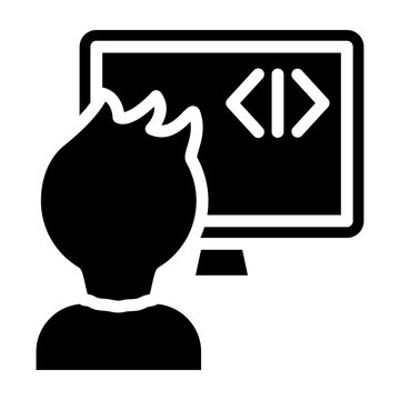 Coding Vector Glyph Icon Design