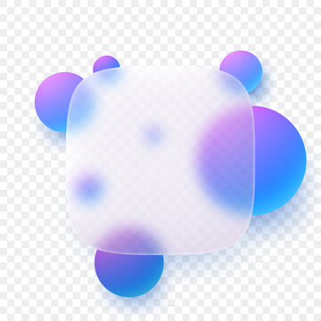 Glassmorphism Ui Element with Gradient Spheres, PNG Ready, Vector Illustration