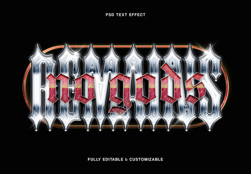 Gothic Metal Silver Chrome Text Effect
