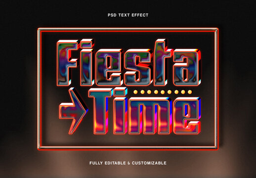 Retro Neon Chrome 3D Text Effect