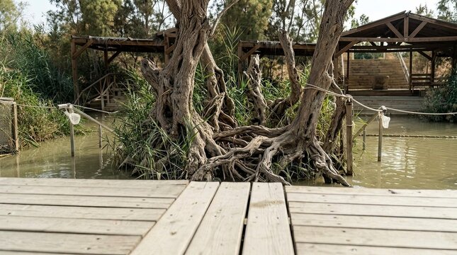 Baptism site on the Jordan River in the Middle East