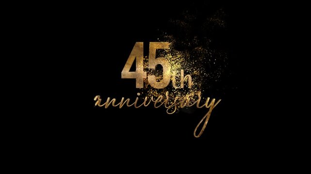Golden Banner Happy 45th Anniversary, gold particles and ashes
