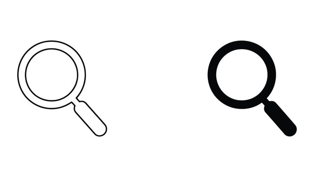 Professional magnifying glass icon for search functionality in dual styles