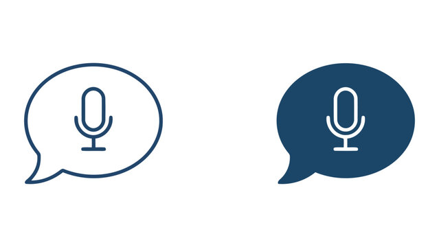 Voice command and speech recognition bubble icons