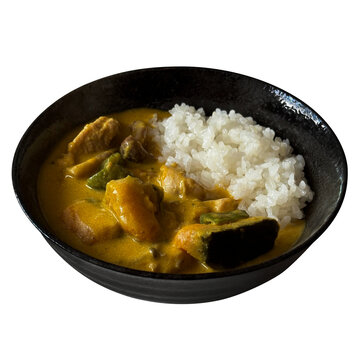 カボチャの柚子胡椒グリーンカレー 創作料理 自家製切り抜き カフェ 主食 食材 素材