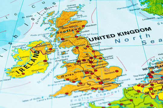 Political map of the United Kingdom and Ireland, Europe