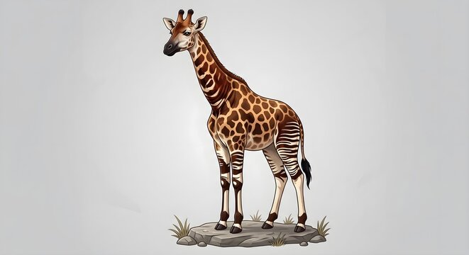 Giraffe Zebra Hybrid Exotic Animal Illustration