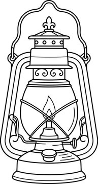 old lamp vector