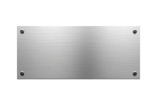 Blank brushed metal plaque with four screws