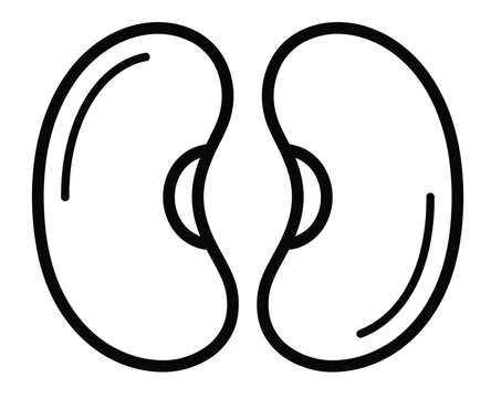 Minimalist bean line icon, black and white kidney bean vector illustration, simple legume seed graphic for food packaging