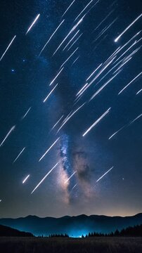 満天の星空　星の軌跡