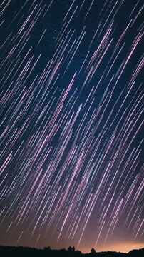 満天の星空　星の軌跡