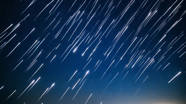 満天の星空　星の軌跡