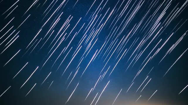 満天の星空　星の軌跡