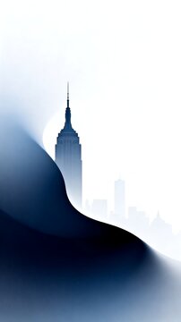 Stylized City Skyline With Distinct Skyscraper Silhouette