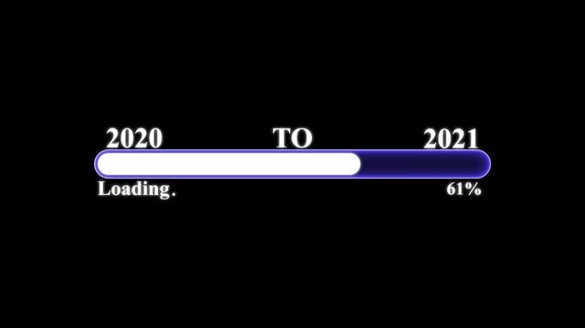 New year 2021 loading progress bar animation, countdown to new year celebration concept 2020
