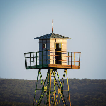 Old watchtower at former Iron Curtain