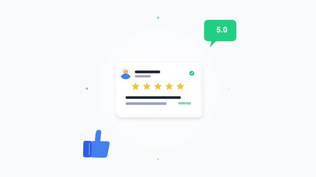 Five Star Customer Review and Feedback Rating Interface Illustration with Thumbs Up Icon vector