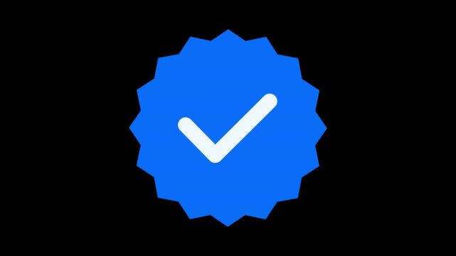 Badge Icon with Checkmark Symbol, Blue Verification Mark Design. Authentication Icon, Approval Sign, Digital Validation.