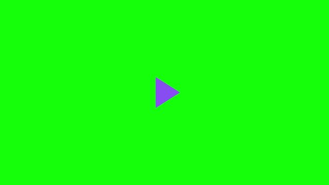 Play Triangle Icon shaking side to side, Green Screen Loop Animation
