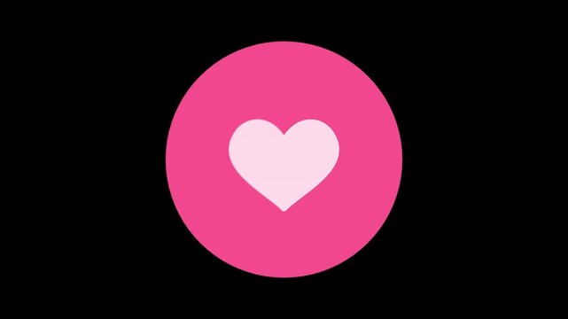 Heart Icon Design with a Smaller Heart Inside. Pink and White Color Scheme, Vector Graphic, Social Media Like Symbol.