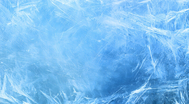 Background information on aged glass featuring a scratched and dusty effect, a worn texture in light blue and white frost patterns.