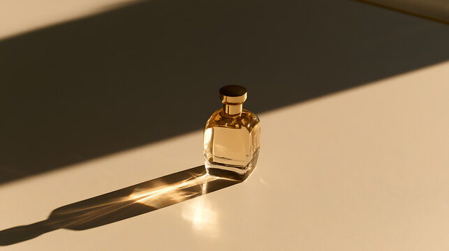 Office fragrance bottle placed on a table in natural light for daily perfume application routine