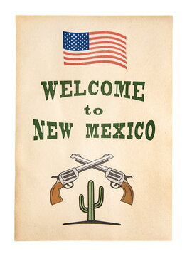 poster welcome to New Mexico isolated on white