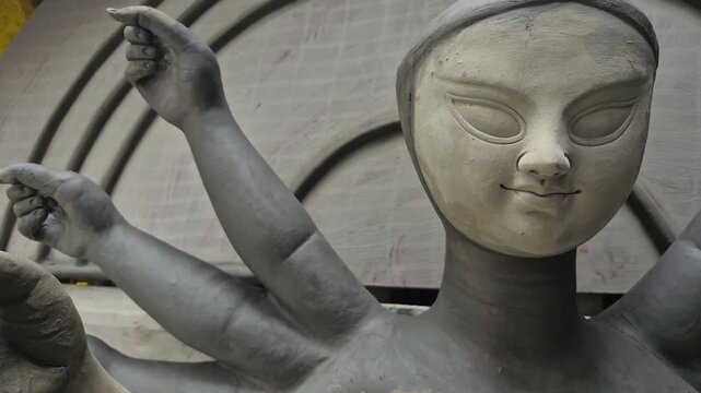 Video of traditional process of making clay idols at Kumartuli, Kolkata for festivals in West Bengal.