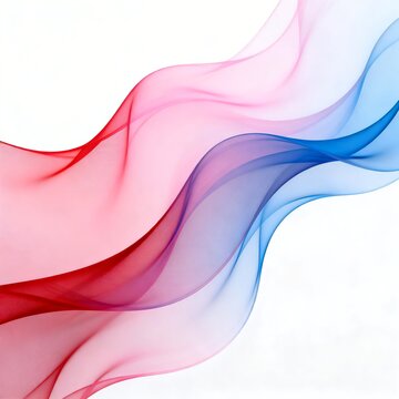 Abstract Flowing Colored Ribbons on White Background