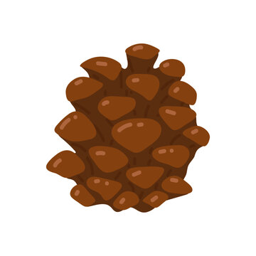 Charming minimalist illustration of a brown pine cone, perfect for seasonal designs and holiday decor projects.