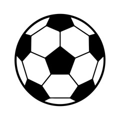 Fototapeta premium Soccer Ball Icon in Black and White Silhouette Style