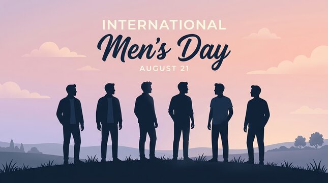 International Men's Day Celebration Silhouette Illustration