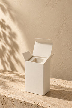 Open blank skincare carton with paperboard insert