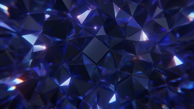 深い青に輝くクリスタルの抽象的な高級背景