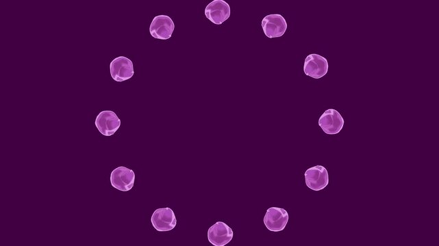 3D Spheres Ring Loop with Glowing and Crystal Styles - 3 Variations