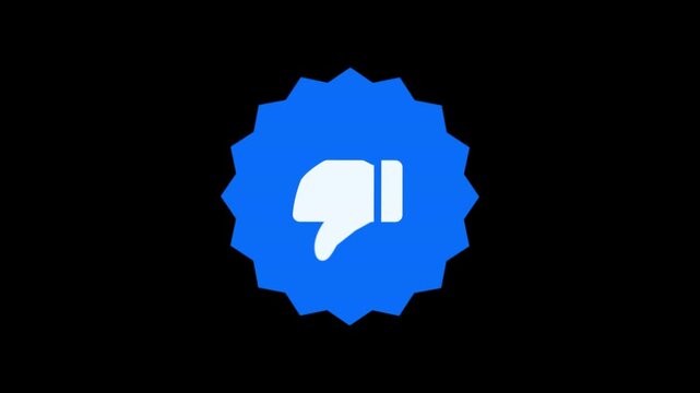 Dislike Icon, Blue Circular Badge with a White Thumbs-Down Symbol. Social Media Disapproval, Negative Feedback