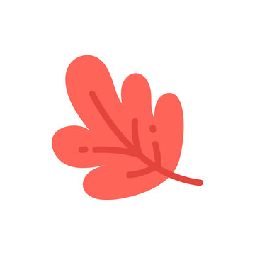 Vibrant red autumn leaf illustration a simple stylized vector graphic for seasonal designs and nature themes