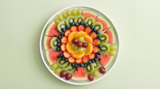 Fruit plate arranged on plate