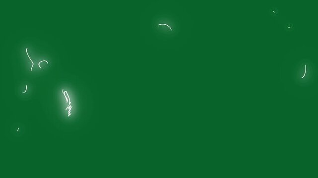 Electric spark explosion power glowing electric bolts, thunder flashes, comic energy effects on alpha channel background. white lightning bolts striking, animated bolt strikes on green screen. 4k