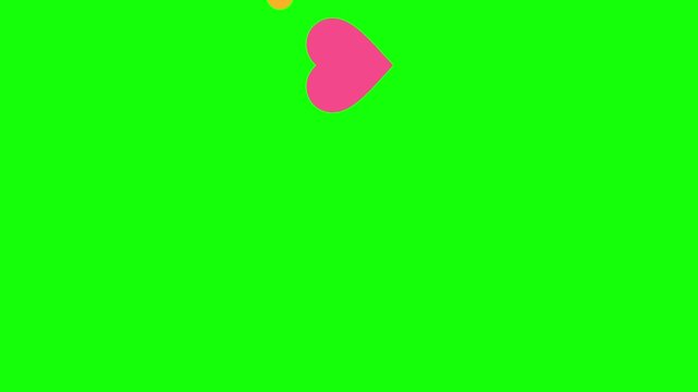 Heart Icon orbiting the screen counterclockwise plus an accent dot, Green Screen Loop Animation