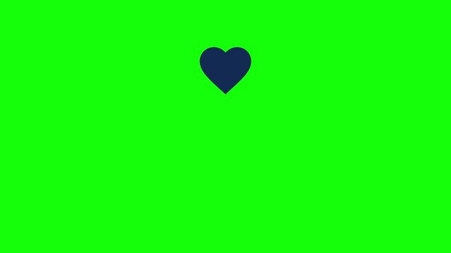 Heart Icon bouncing back and forth, Green Screen Loop Animation
