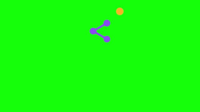 Share Nodes Icon bouncing back and forth plus an accent dot, Green Screen Loop Animation