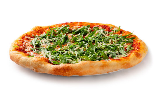 Pizza condita con rucola e grana, Cibo Italiano 