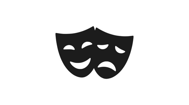 Comedy and tragedy theater masks drama symbol.