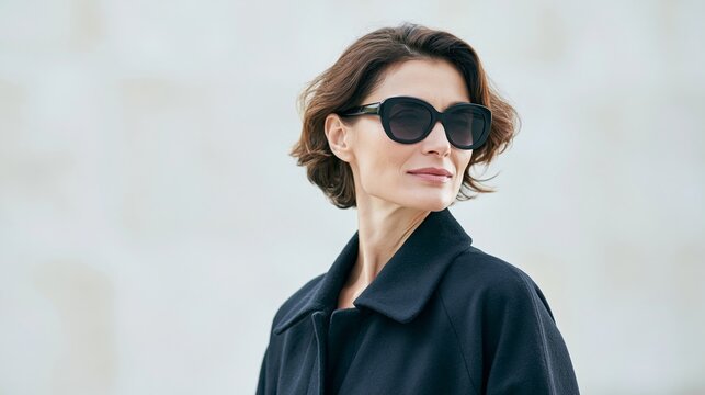 Confident woman wearing sunglasses outdoors