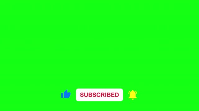 Animated Lets Start text overlay with subscribe button on green screen background