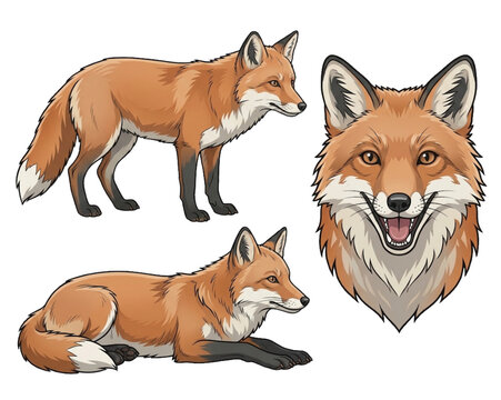 vector illustration of fox