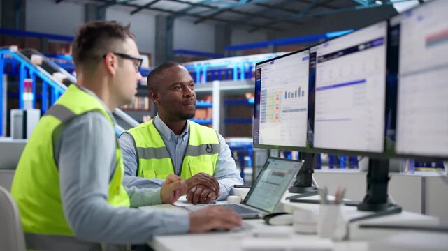 Customs Broker Reviews Shipment Details On Laptop